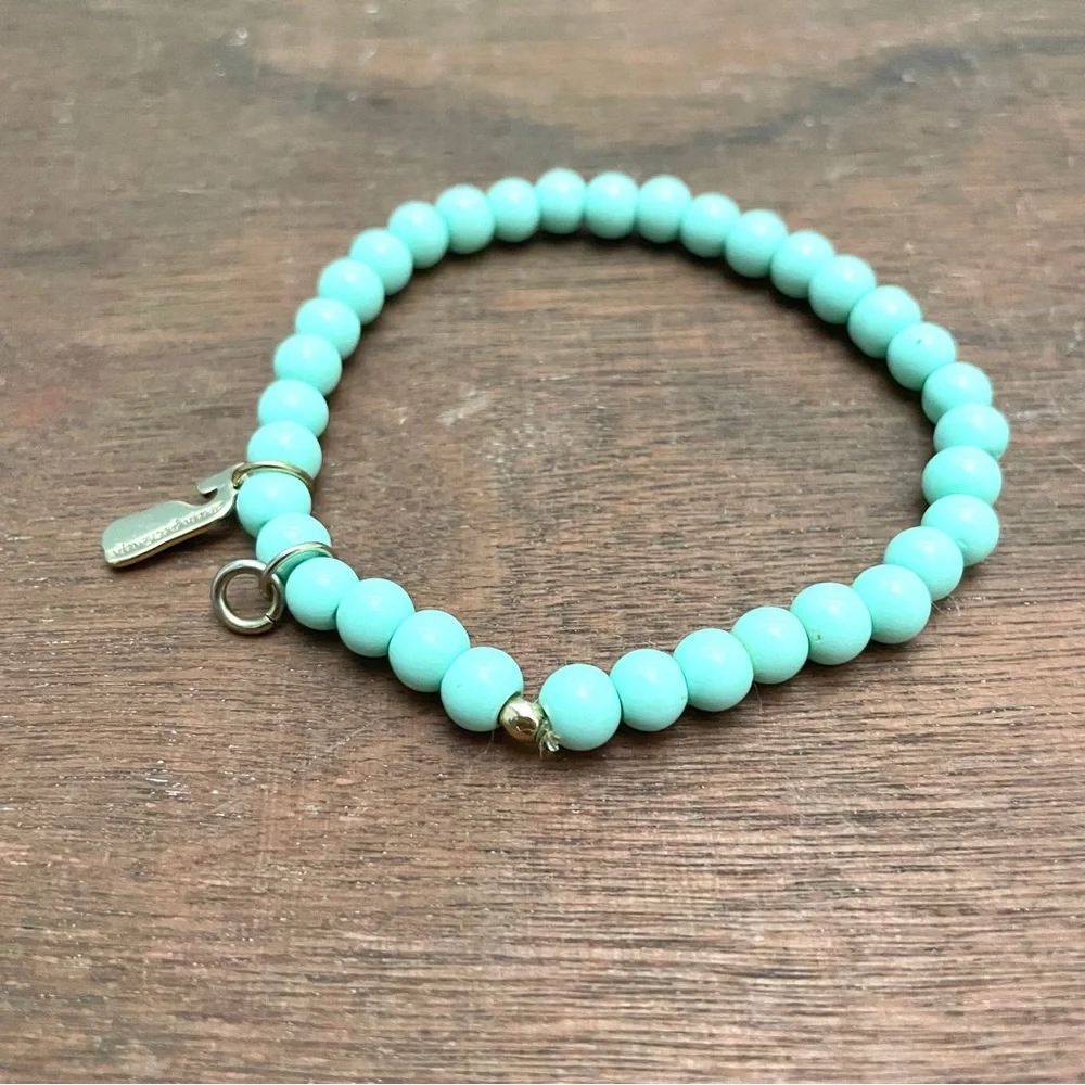 Vineyard Vines Seafoam Beaded Bracelet with Whale Charm